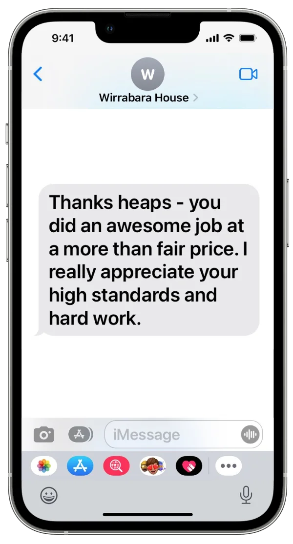 testimonial message text message Thanks